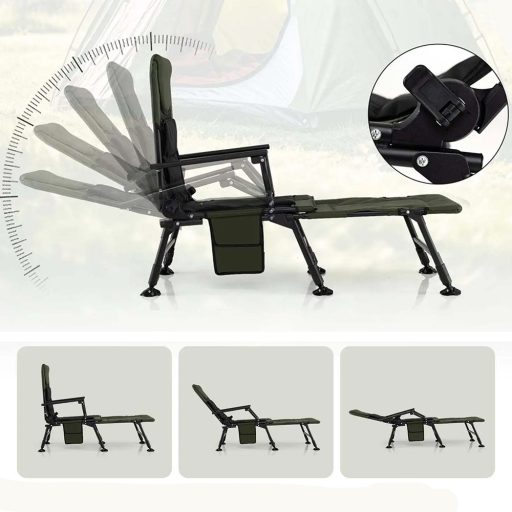 Duże krzesło wędkarskie z podnóżkiem