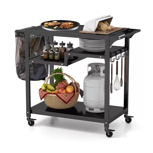 Mobilny grillowy wózek 3-poziomowy