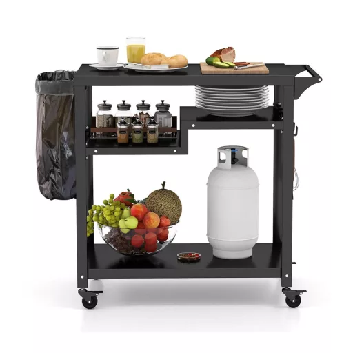 Mobilny grillowy wózek 3-poziomowy