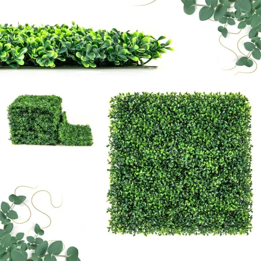 Dekoracyjna ściana z roślin sztucznych 12 szt. 50x50 cm