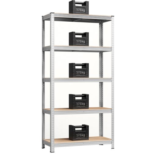 Stalowy regał, srebrny, zestaw 2 szt.