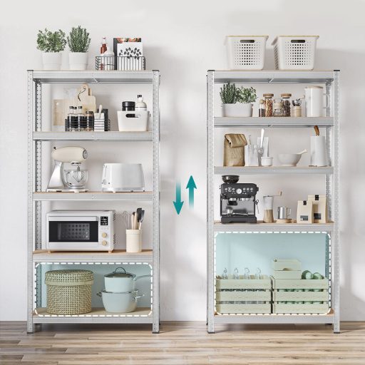 Stalowy regał, srebrny, zestaw 2 szt.