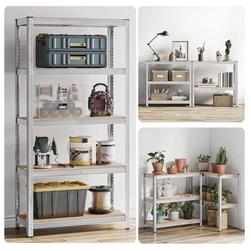 Stalowy regał, srebrny, zestaw 2 szt.