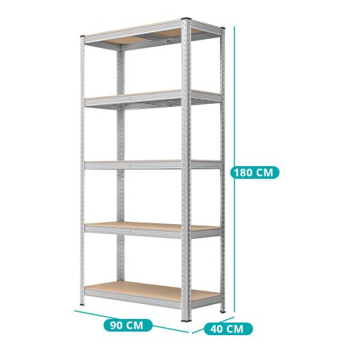Stalowy regał, srebrny, zestaw 2 szt.
