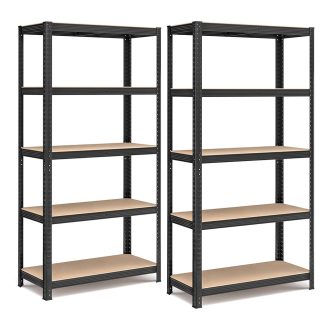 Stalowy regał, czarny, zestaw 2 szt.