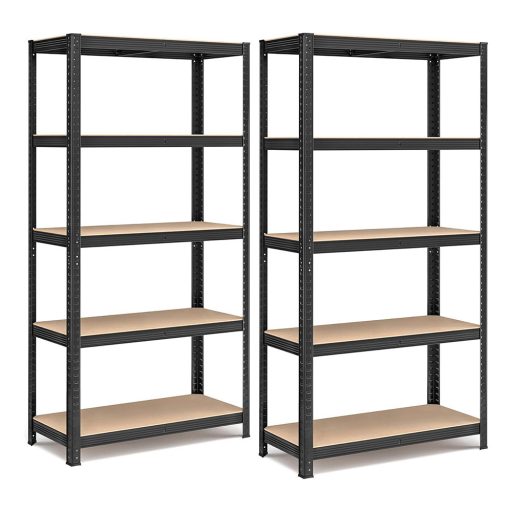 Stalowy regał, czarny, zestaw 2 szt.