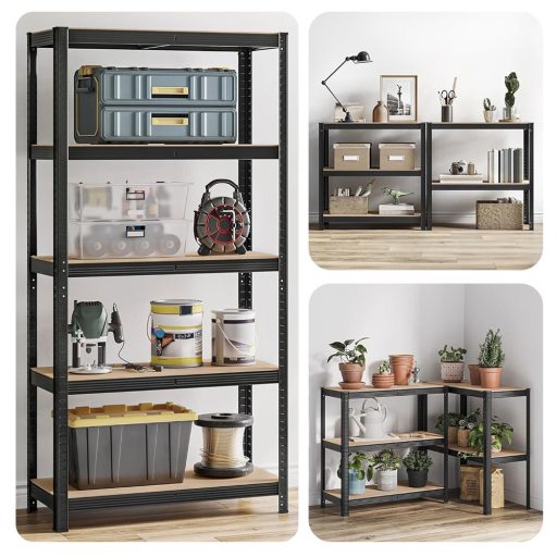 Stalowy regał, czarny, zestaw 2 szt.