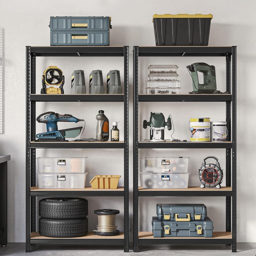 Stalowy regał, czarny, zestaw 2 szt.