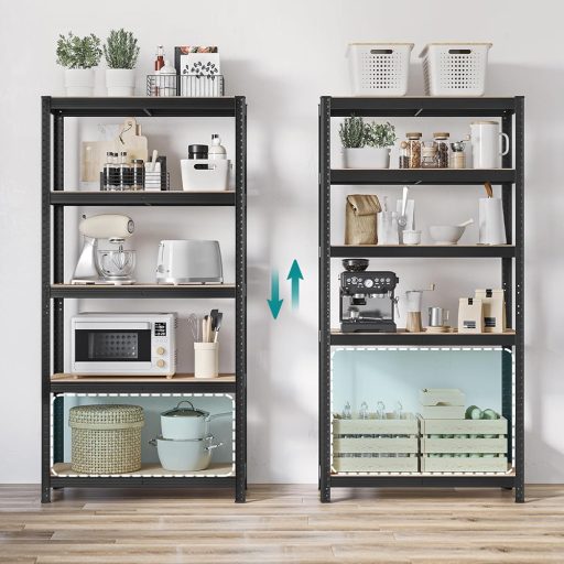 Stalowy regał, czarny, zestaw 2 szt.