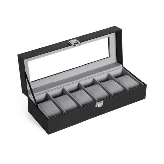 Pudełko na zegarki z sześcioma przegródkami