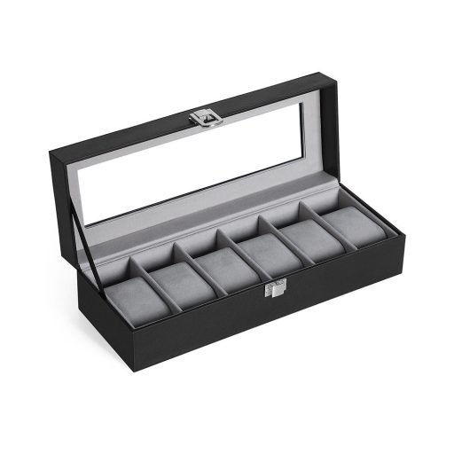 Pudełko na zegarki z sześcioma przegródkami