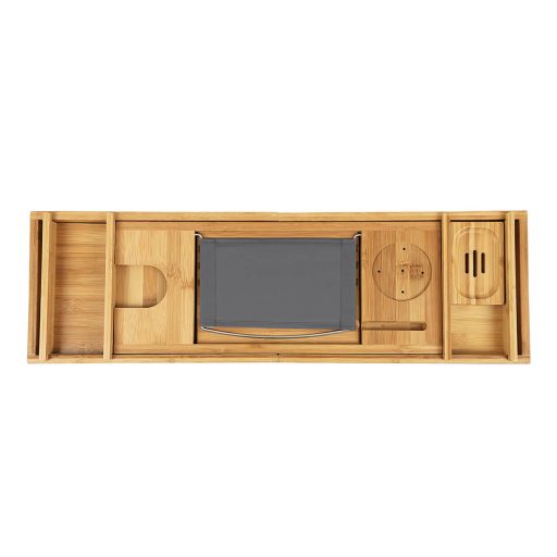 Regulowana półka bambusowa na wannę