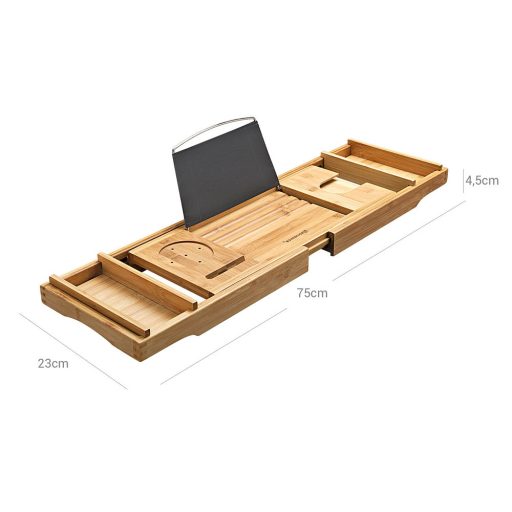 Regulowana półka bambusowa na wannę