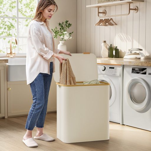 Kosz na pranie z wyjmowanym siatkowym wkładem