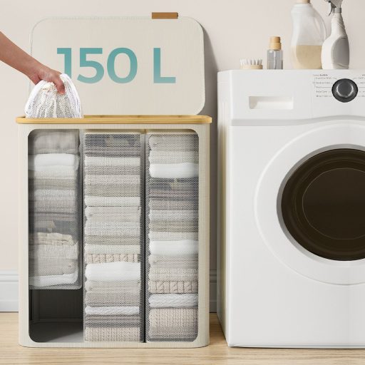 Kosz na pranie z wyjmowanym siatkowym wkładem