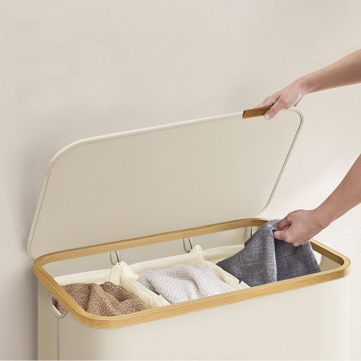 Kosz na pranie z wyjmowanym siatkowym wkładem