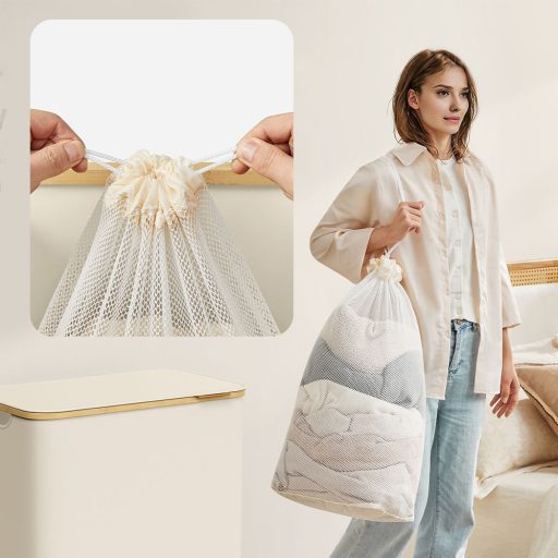 Kosz na pranie z wyjmowanym siatkowym wkładem