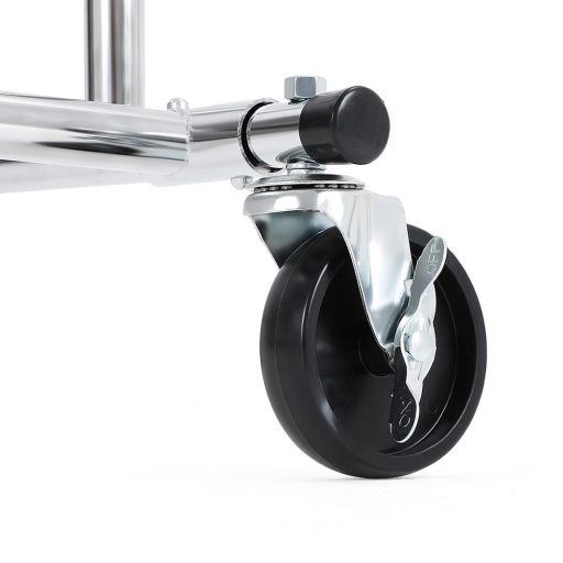 Regulowany stojak na ubrania z regulacją wysokości i szerokości, srebrny