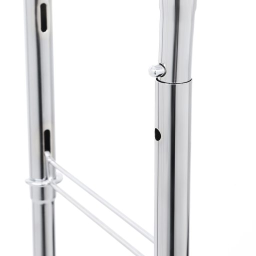 Regulowany stojak na ubrania z regulacją wysokości i szerokości, srebrny