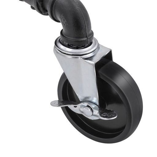 Podwójny stojak na ubrania na kółkach, czarny