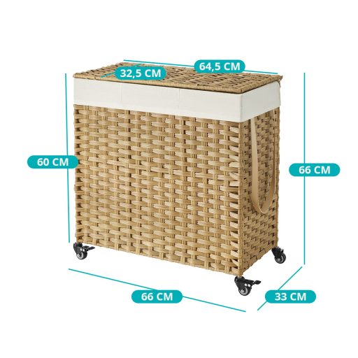 Plastikowy kosz na pranie 66 x 33 x 66 cm