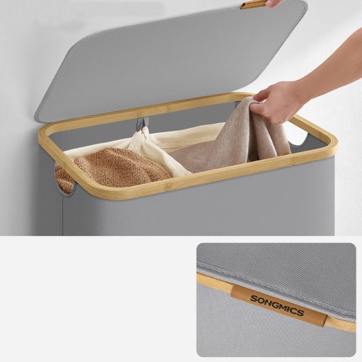 Plastikowy kosz na pranie, szary