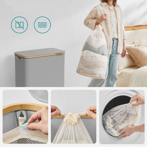 Plastikowy kosz na pranie, szary