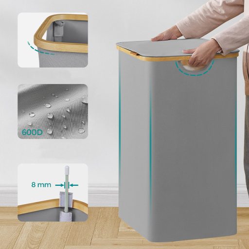 Plastikowy kosz na pranie, szary