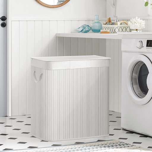 Plastikowy kosz na pranie, biały