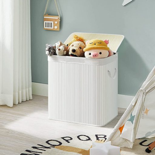 Plastikowy kosz na pranie, biały