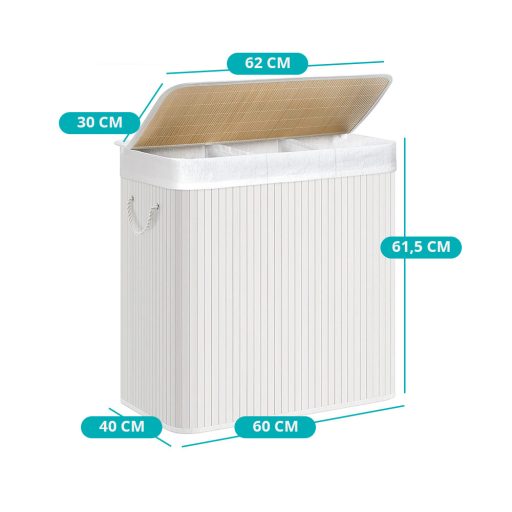 Plastikowy kosz na pranie, biały