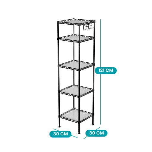 Regał łazienkowy 5-poziomowy 30x30x121cm