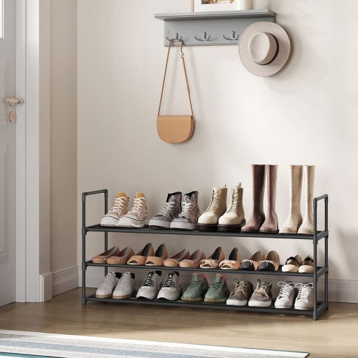 Metalowy stojak na buty 3-poziomowy 116x30x55cm