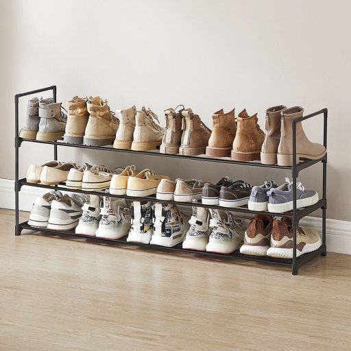 Metalowy stojak na buty 3-poziomowy 116x30x55cm