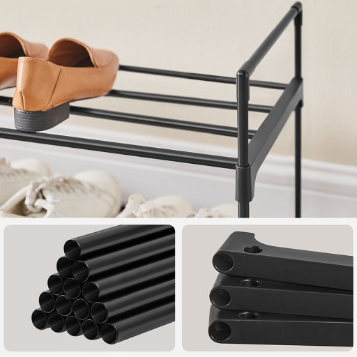 Metalowy stojak na buty 3-poziomowy 116x30x55cm