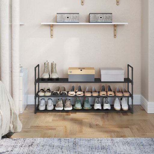 Metalowy stojak na buty 3-poziomowy 116x30x55cm