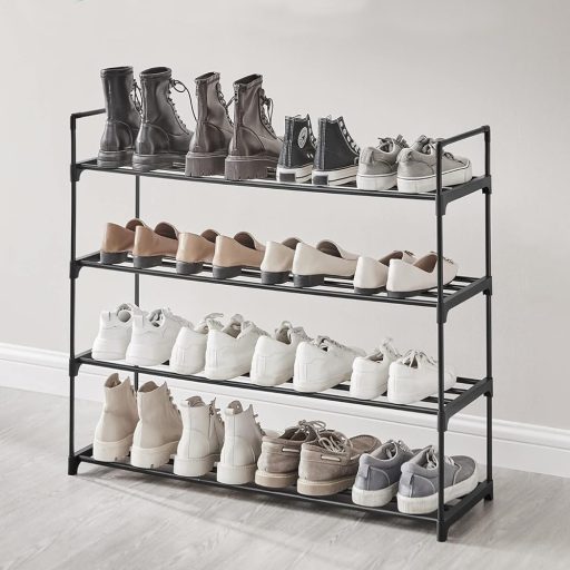 Metalowy stojak na buty 4-poziomowy 92x30x72cm