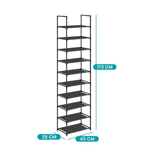 Regał na buty 10-poziomowy 45x28x173cm