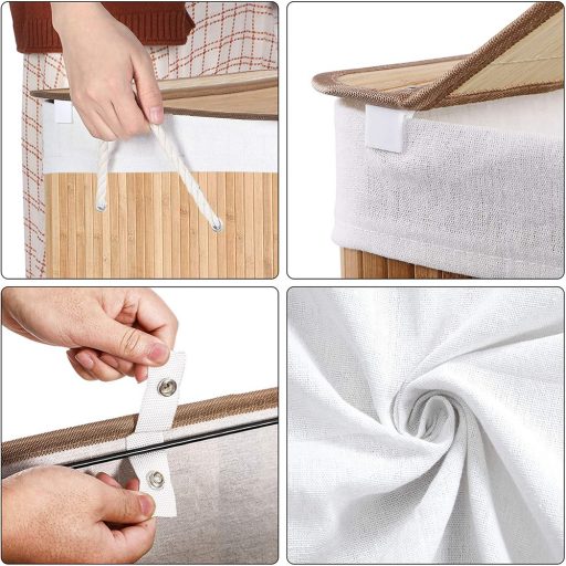 Kosz na pranie bambusowy 60x40x61.5cm