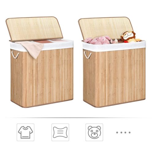 Kosz na pranie bambusowy 60x40x61.5cm