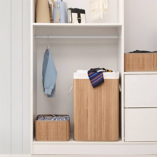 Kosz na pranie bambusowy 40x30x60cm