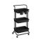 3 poziomowy wózek do przechowywania, czarny