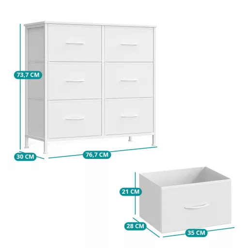Skrzynia z 6 szufladami 76.7x30x74.7cm
