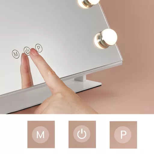 Lustro do makijażu LED z uchwytem na telefon