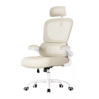 Ergonomiczne Krzesło z Podparciem Głowy, Beżowe