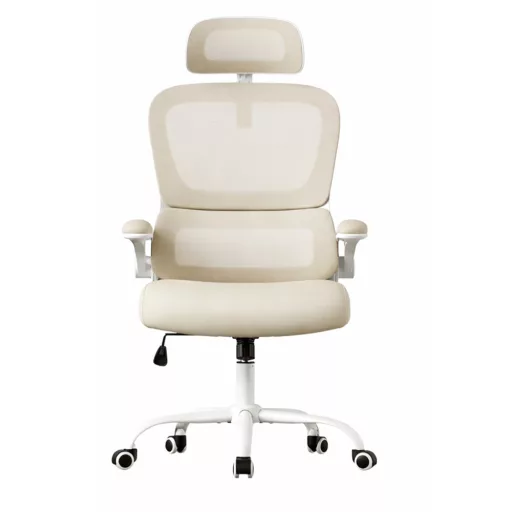 Ergonomiczne Krzesło z Podparciem Głowy, Beżowe