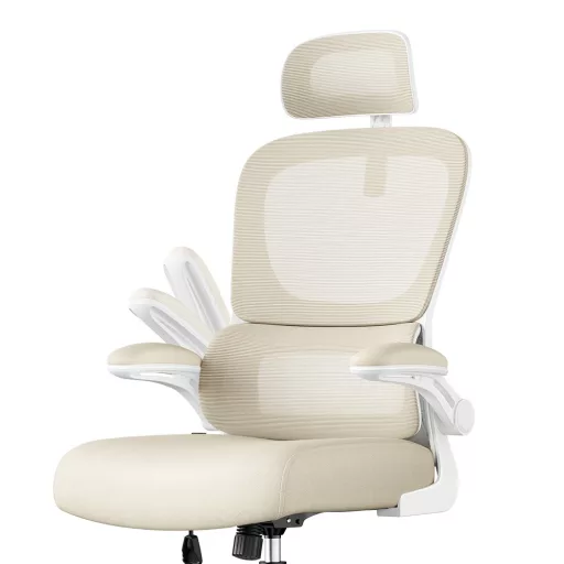 Ergonomiczne Krzesło z Podparciem Głowy, Beżowe