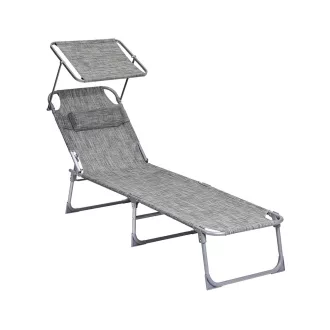 Leżak z daszkiem, jasnoszary