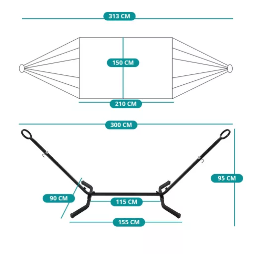 Hamak z Stojakiem, Szary