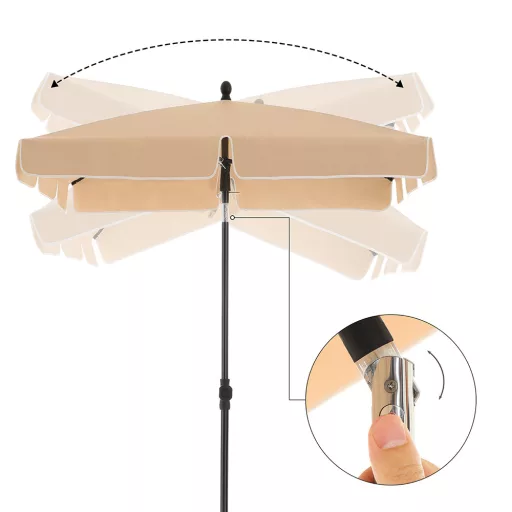 Regulowany Parasol Słoneczny z Torbą, 2x1.25m Orzech